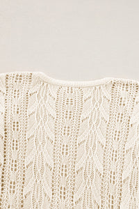 KaleaBoutique Openwork Short Sleeve Open Cardigan - KaleaBoutique.com