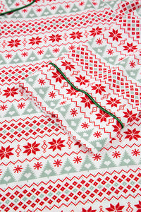 KaleaBoutique Comfortable Christmas Pattern Print Shirt Style Long 2pcs Pajama Set - KaleaBoutique.com
