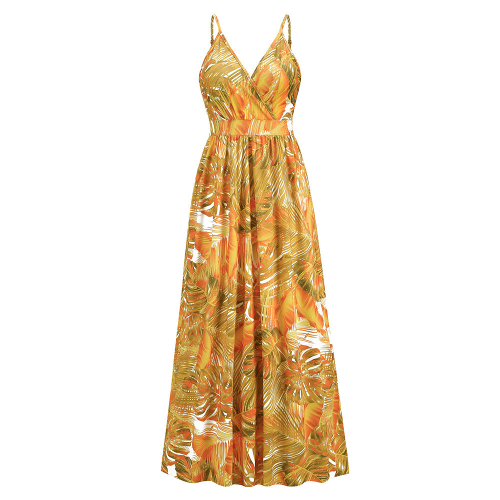 Flowers Long Dress Summer Swing Holiday Beach Dress - KaleaBoutique.com