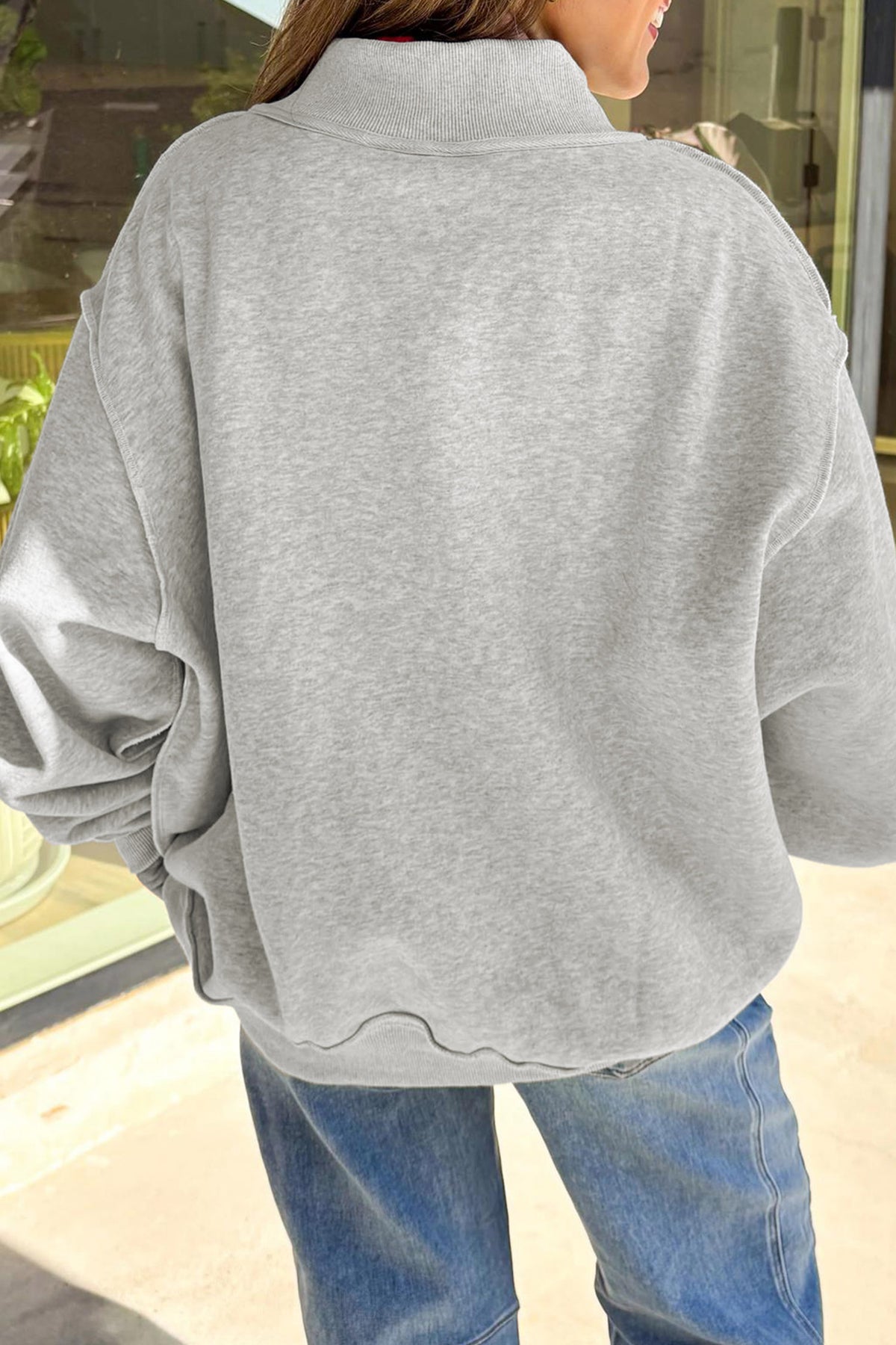 Light Grey Reversible Halloween Slogan Sweatshirt - KaleaBoutique.com