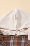 KaleaBoutique Plus Size Plaid Contrast Button Up Hooded Jacket - KaleaBoutique.com