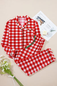 KaleaBoutique Stylish Christmas Plaid Print Shirt and Pants Pajama Set - KaleaBoutique.com