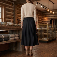 Women's Pleated Knit A-Lined Flared Midi Skirt - KaleaBoutique.com
