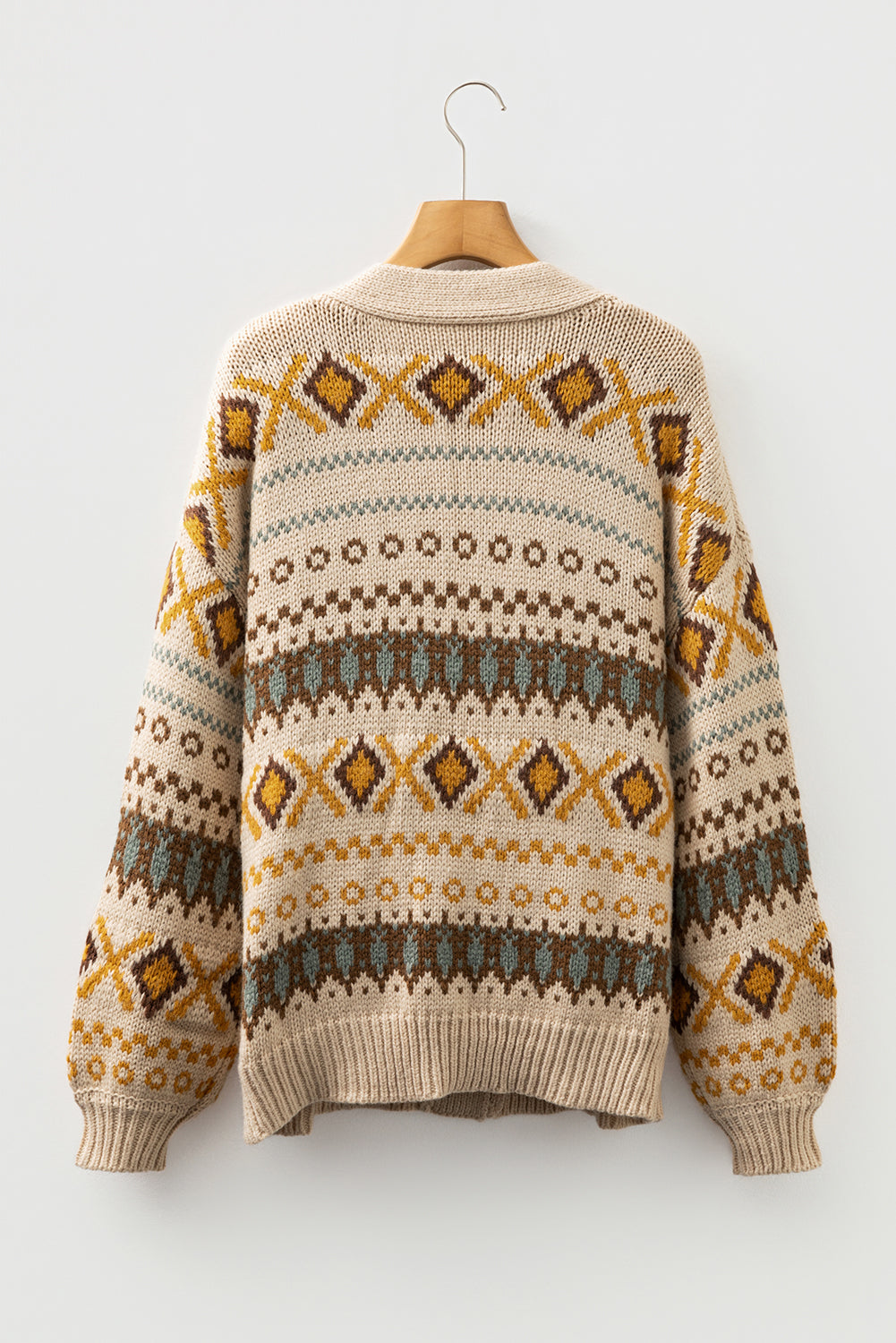 KaleaBoutique Stylish Western Pattern Knitted Button V Neck Cardigan Sweater - KaleaBoutique.com