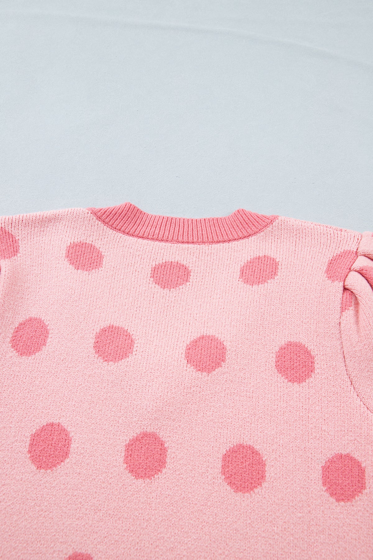 KaleaBoutique Comfortable Polka Dot Puff Short Sleeve Sweater Top - KaleaBoutique.com
