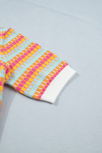 KaleaBoutique Stylish Abstract Striped Knit Short Sleeve Sweater - KaleaBoutique.com