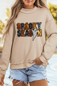Apricot Sequin Spooky Season Halloween Sweatshirt - KaleaBoutique.com