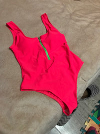 Women Scoop-Neck Zip-Front High Cut One-Piece Swimsuit - KaleaBoutique.com