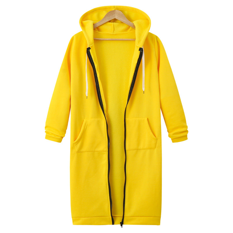 Women's Longline Full-Zip Hooded Sweatshirt with Pockets - KaleaBoutique.com
