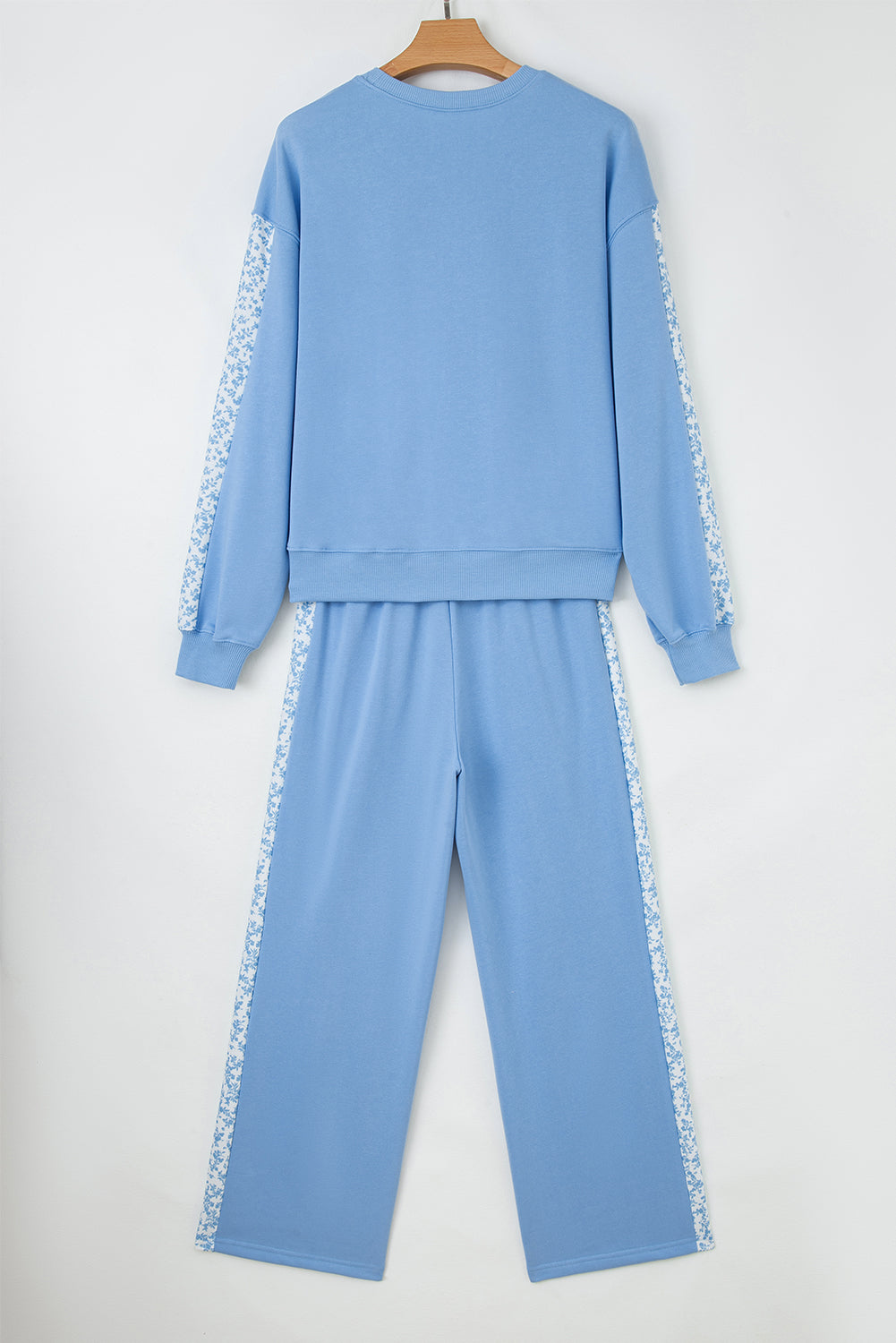 KaleaBoutique Comfortable Floral Patchwork Drop Shoulder Pullover and Sweatpants Lounge Set - KaleaBoutique.com