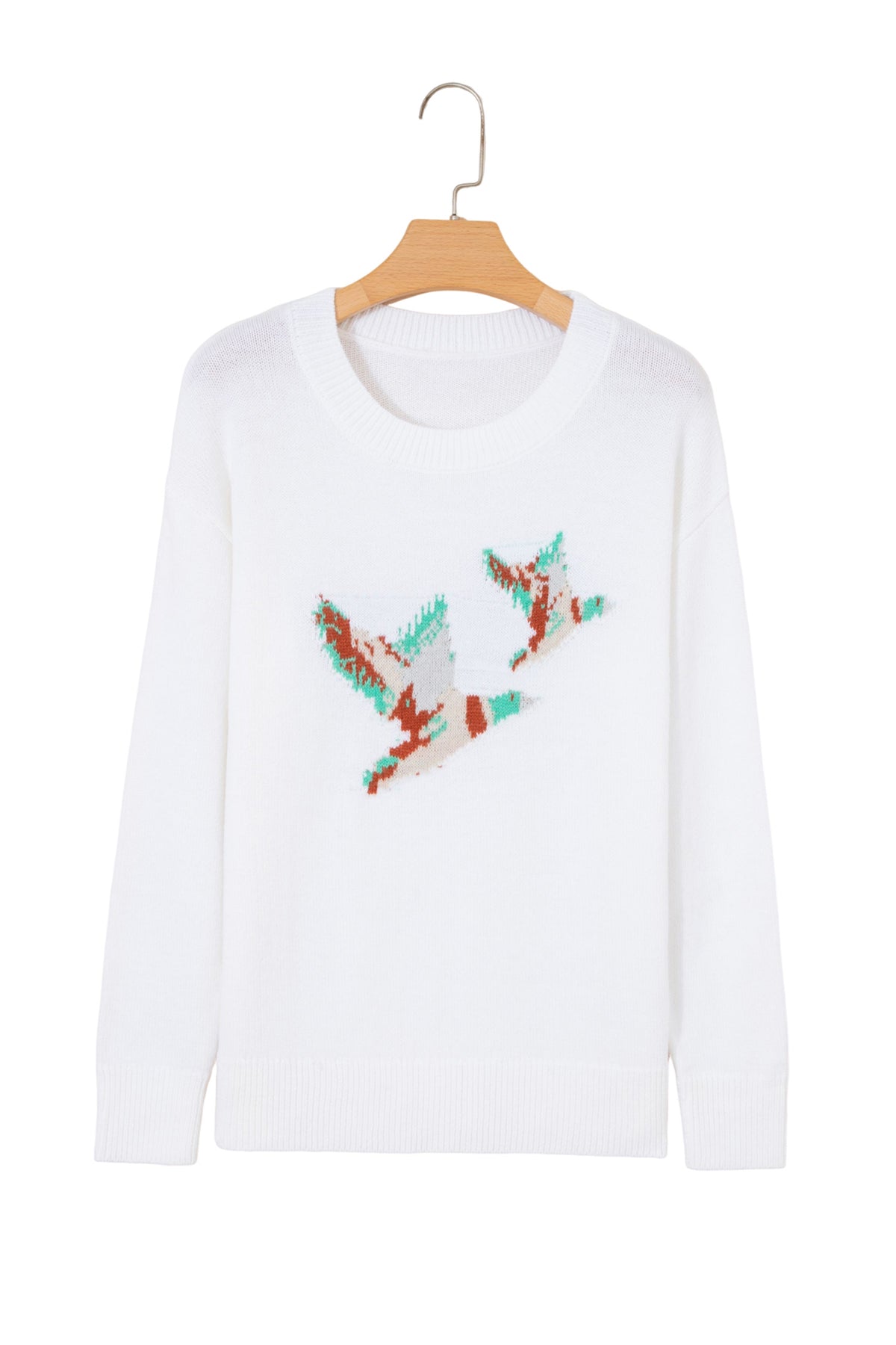 Drop Shoulder Round Neck Long Sleeve Pullover Sweater - KaleaBoutique.com