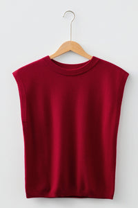 KaleaBoutique Comfortable Solid Color Crew Neck Knit Cap Sleeve Sweater - KaleaBoutique.com