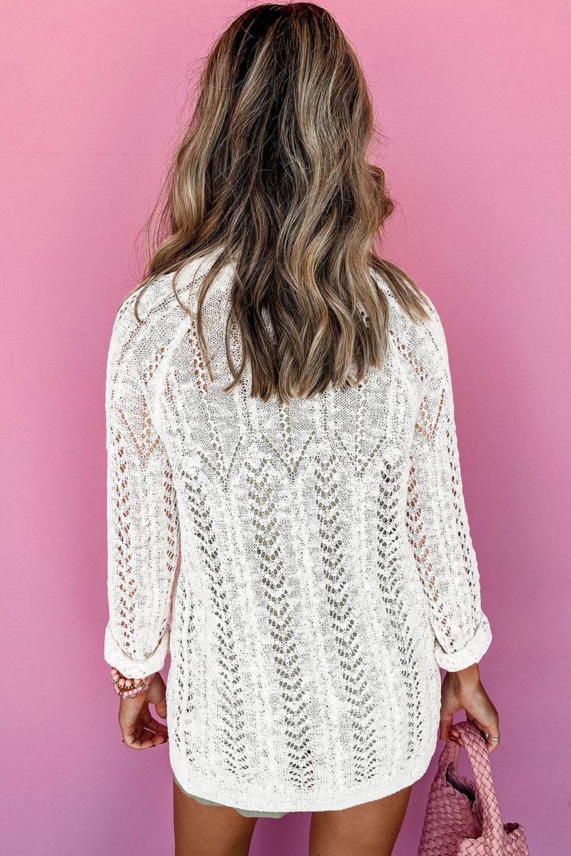 KaleaBoutique Stylish Classic Solid Open Knit Cardigan - KaleaBoutique.com