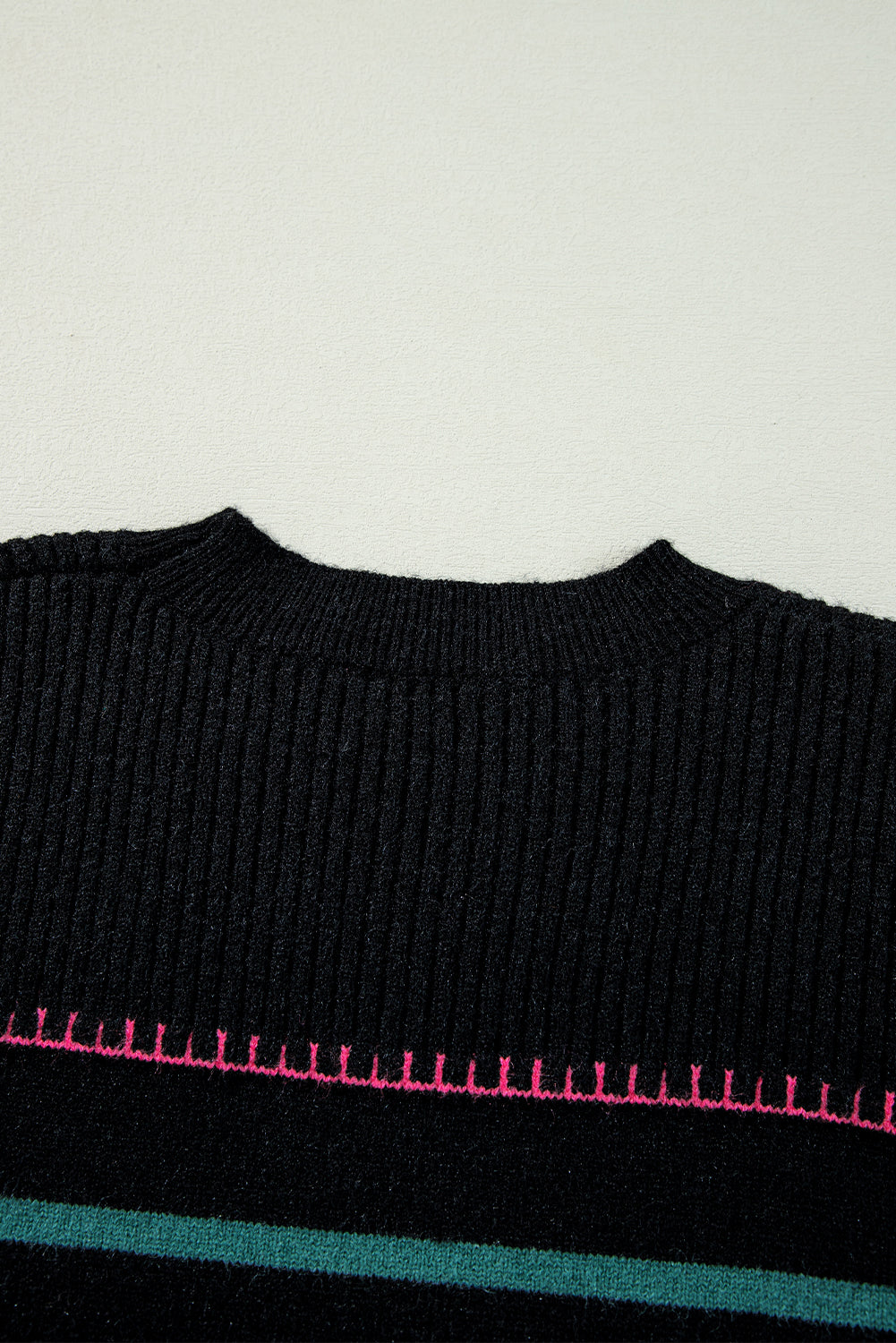 KaleaBoutique Colorful Striped Ribbed Trim Sweater - KaleaBoutique.com
