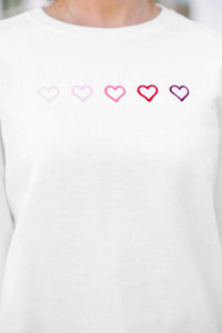 3d Ribbed XOXO Heart Embroidered Drop Shoulder Sweatshirt - KaleaBoutique.com