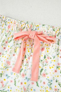 KaleaBoutique Comfortable Floral Print Contrast Pipping Short Pajamas Set - KaleaBoutique.com