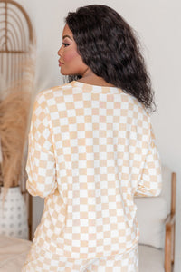 KaleaBoutique Stylish Comfortable Checkered Print Long Sleeve Top and Pants Lounge Set - KaleaBoutique.com