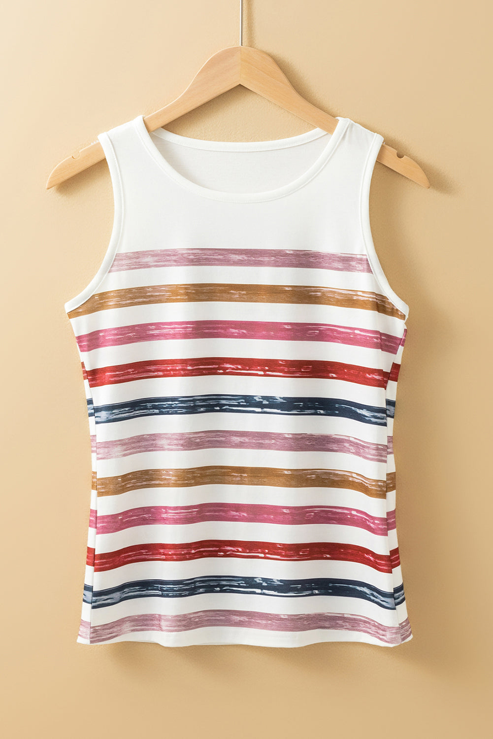 Rainbow Round Neck Tank Top - KaleaBoutique.com
