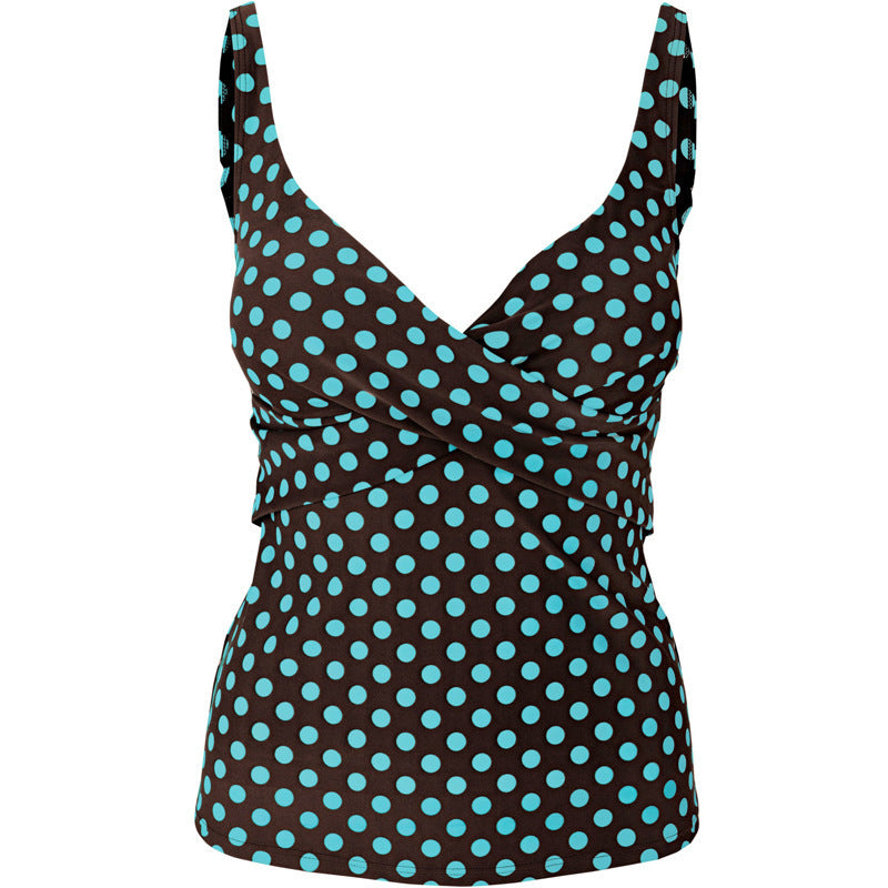 Women's Polka Dot V-Neck Top and Swim Shorts 2 PC Tankini Set - KaleaBoutique.com
