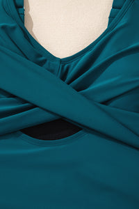 KaleaBoutique Stylish Adjustable Straps Cutout Ruched Knot Slit One Piece Swim Dress - KaleaBoutique.com