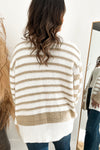 Gingham Striped Knitted Open Front Cardigan - KaleaBoutique.com