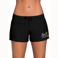 Women's Tie-Front Boxer Swim Shorts with Graphic Design - KaleaBoutique.com