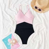 Women's Colorblock Wrap-Front Cutout One-Piece Swimsuit - KaleaBoutique.com