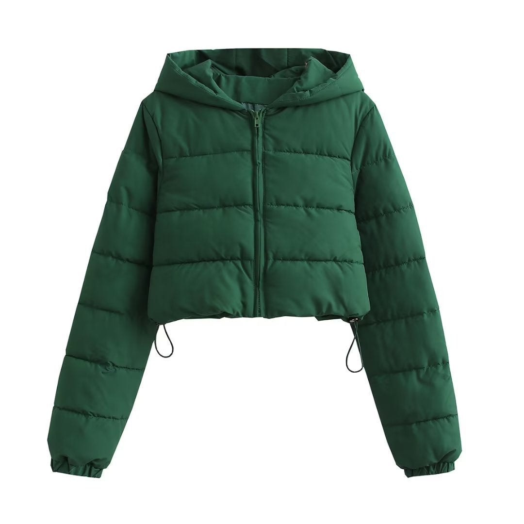 Women’s Short Hooded Loose-Fit Puffer Jacket - KaleaBoutique.com