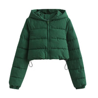 Women’s Short Hooded Loose-Fit Puffer Jacket - KaleaBoutique.com