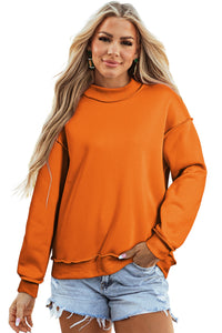 KaleaBoutique Comfortable Oversize Drop Shoulder Reversible Mock Neck Sweatshirt - KaleaBoutique.com