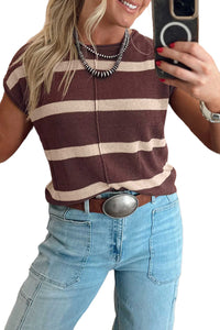 KaleaBoutique Stylish Knit Western Short Sleeve Sweater - KaleaBoutique.com