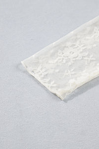 KaleaBoutique Stylish Sheer Floral Mesh Ruched Long Sleeve Top - KaleaBoutique.com