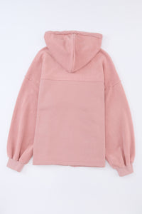 Flap Pocket Drawstring Hood Zip Up Jacket - KaleaBoutique.com