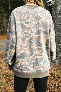 KaleaBoutique Stylish Camo Print Ribbed Trim Casual Pullover Sweatshirt - KaleaBoutique.com