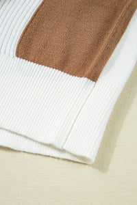KaleaBoutique Stylish Checkered Pattern Ribbed Detail Button V Neck Sweater Cardigan - KaleaBoutique.com