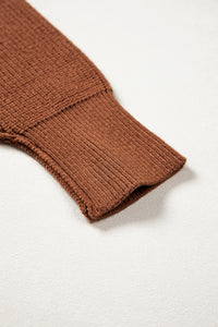 Long Sleeve Ribbed Knit Stand Neck Regular Fit Sweater - KaleaBoutique.com