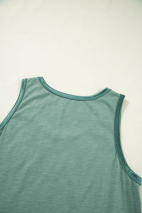 KaleaBoutique Metallic Sheen Edge Scoop Neck Tank Top - KaleaBoutique.com