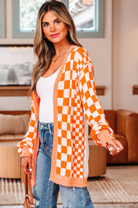 KaleaBoutique Stylish Checkered Open Front Drop Shoulder Cardigan - KaleaBoutique.com