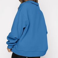 Women's Half-Zip Drop-Shoulder Pullover Sweatshirt - KaleaBoutique.com