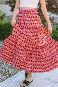 KaleaBoutique Vintage Boho Floral Print Tiered Maxi Skirt - KaleaBoutique.com