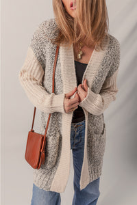 KaleaBoutique Comfortable Color Block Side Pockets Open Front Cardigan - KaleaBoutique.com