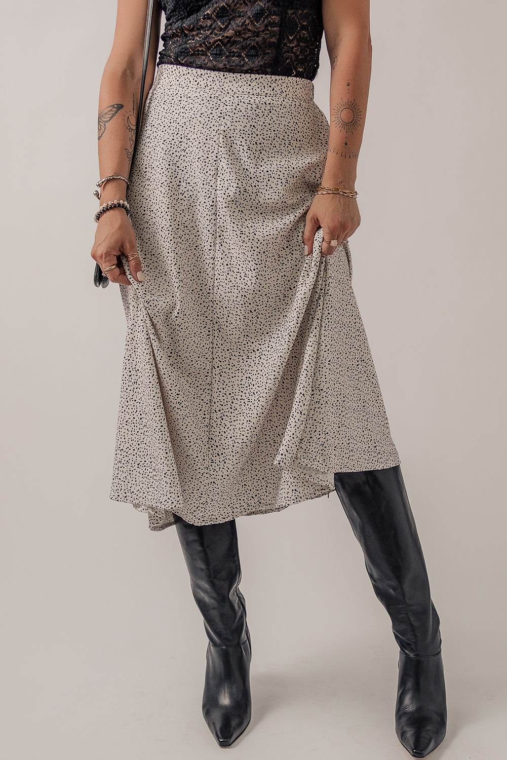 KaleaBoutique Abstract Print A-line High Waist Midi Skirt - KaleaBoutique.com