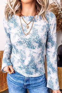 KaleaBoutique Stylish Long Sleeve Leopard Print Round Neck Sheath Top - KaleaBoutique.com