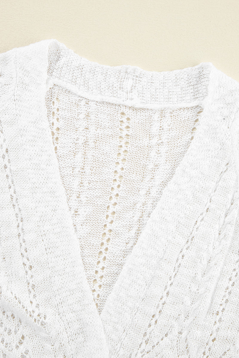 KaleaBoutique Stylish Classic Solid Open Knit Cardigan - KaleaBoutique.com