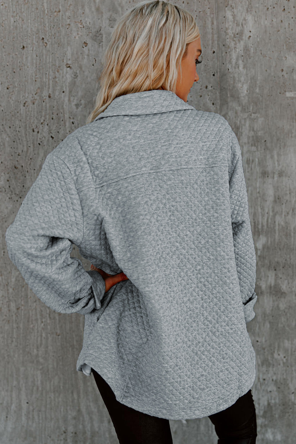 Retro Quilted Flap Pocket Button Shacket - KaleaBoutique.com