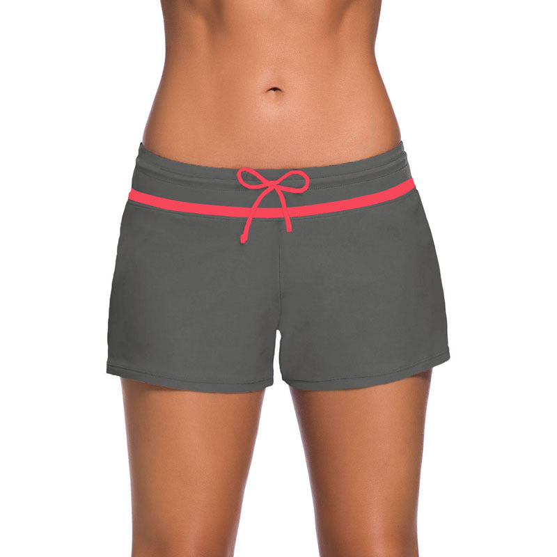 Women's Low-Rise Tie-Front Swim Shorts With Built-In Briefs - KaleaBoutique.com