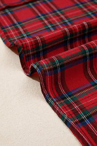 KaleaBoutique Stylish Plaid Square Neck Puff Sleeve Knot Waist Flared Midi Dress - KaleaBoutique.com