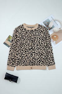 KaleaBoutique Stylish Leopard Drop Shoulder Chunky Knitted Cardigan Sweater - KaleaBoutique.com