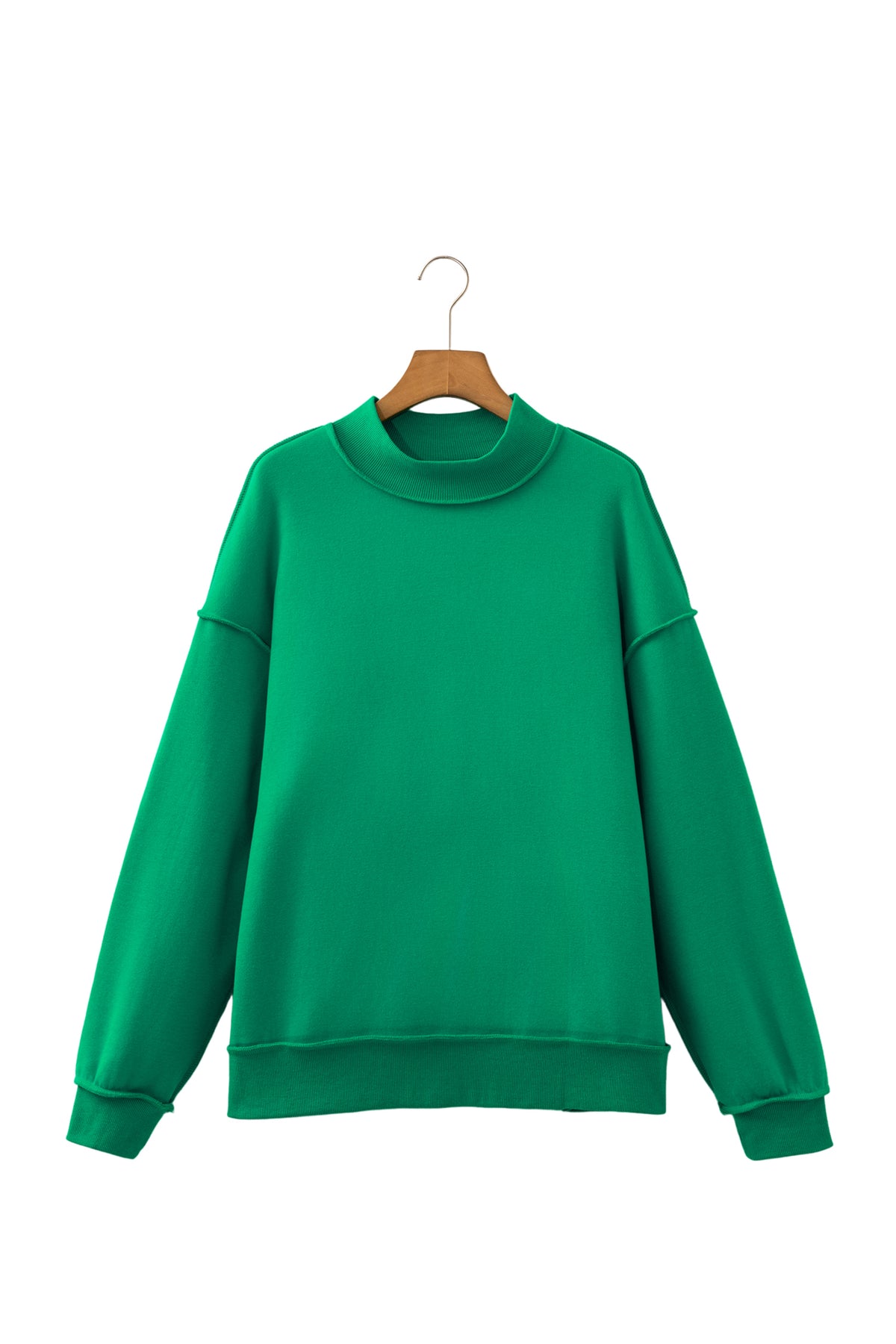 KaleaBoutique Comfortable Oversize Drop Shoulder Reversible Mock Neck Sweatshirt - KaleaBoutique.com