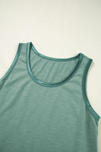 KaleaBoutique Metallic Sheen Edge Scoop Neck Tank Top - KaleaBoutique.com